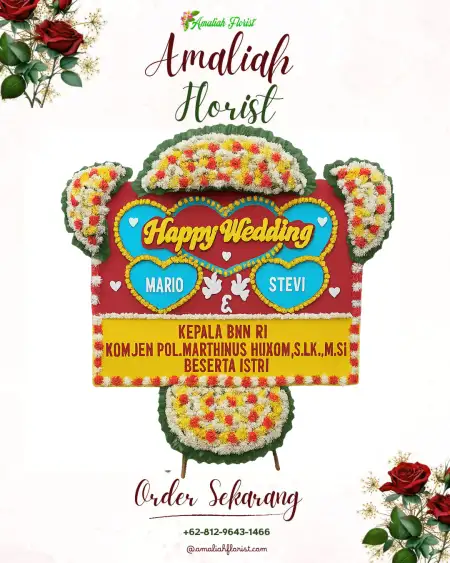 Papan Bunga Pernikahan Pantoloan